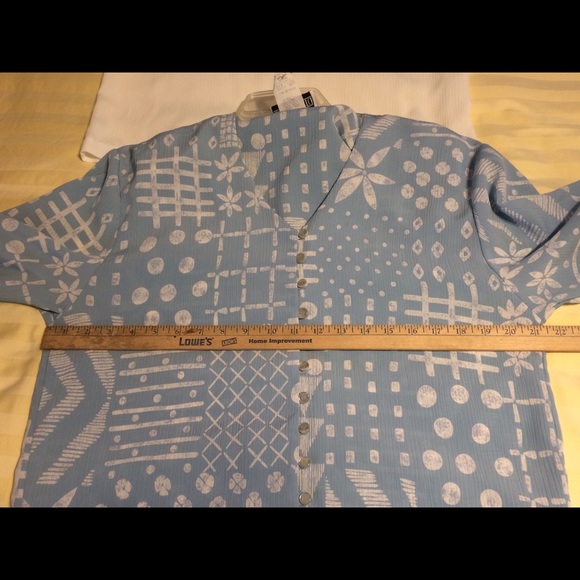 Blouse Set Blue White Sz M Peter Popovitch - Picture 8 of 8